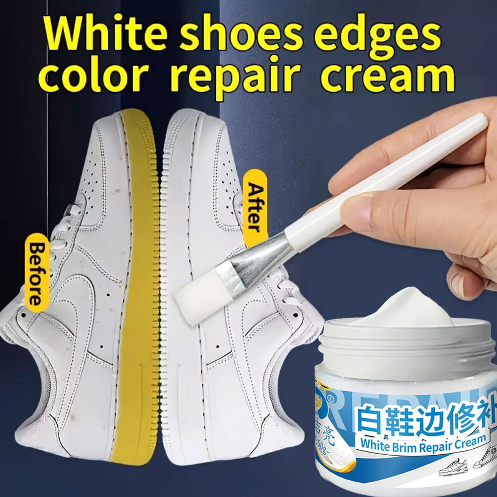 White Sneaker Care Kit - Nouvelle Crème Réparatrice Professionnelle pour Bords