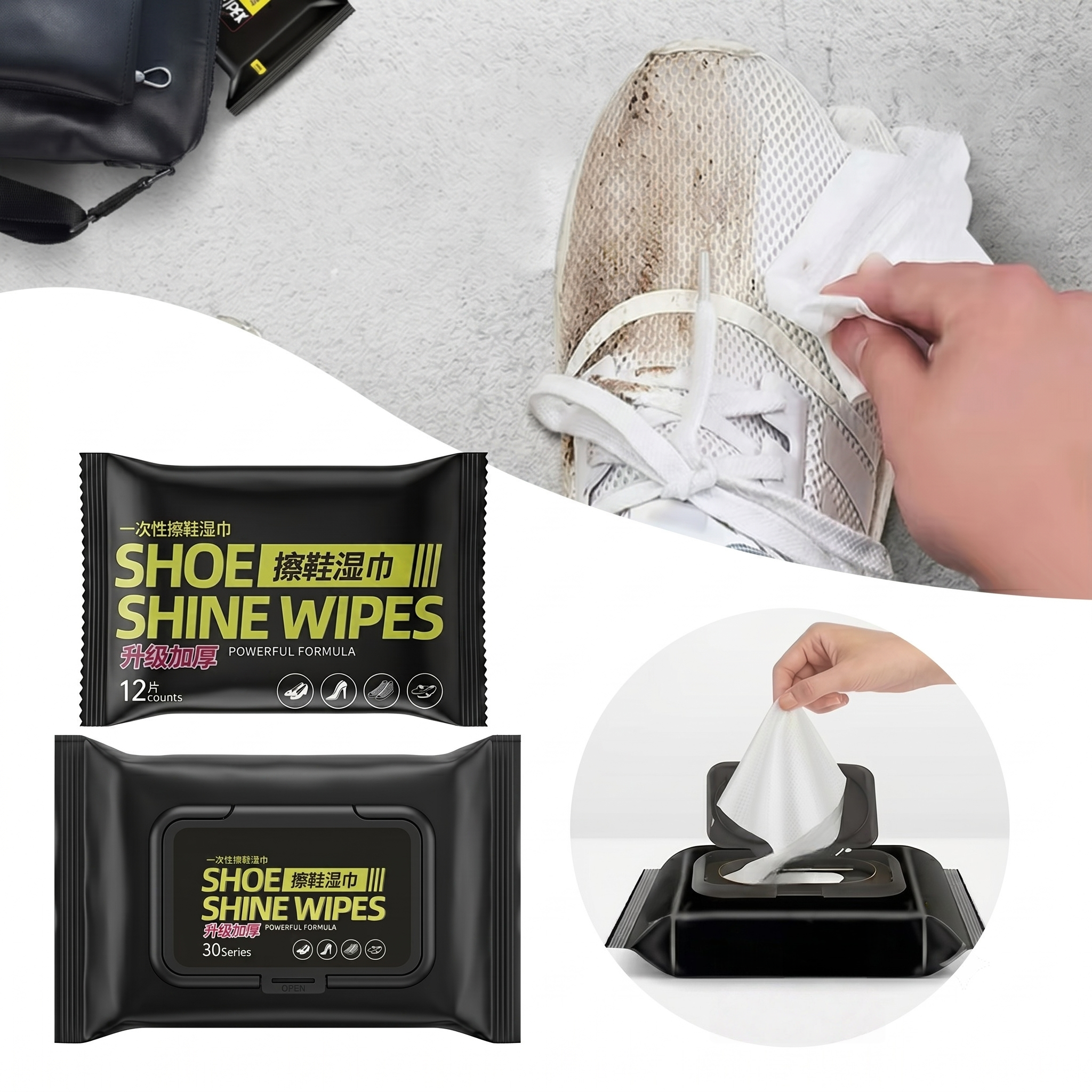 The Sneaker Care - Lingettes nettoyantes jetables pour baskets, paquet