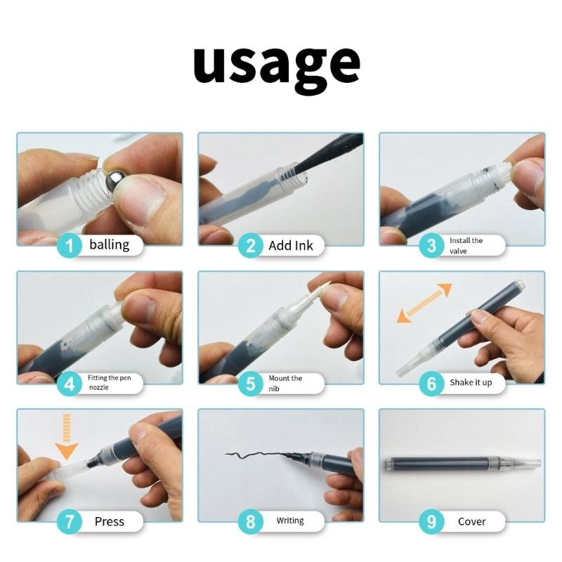 Midsole Marker Paint - W89C 6PCS Brousse vide rechargeable stylo